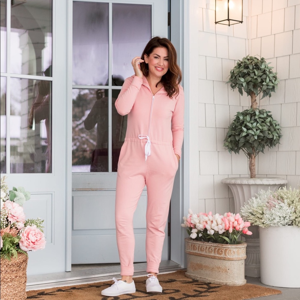 JH x Smash + Tess Jillian Harris - The Harris Hoodie Romper in pretty pink